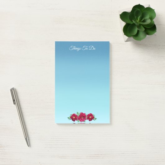 Drijfbloemen op Sky Blue Post-it® Notes (Kantoor)