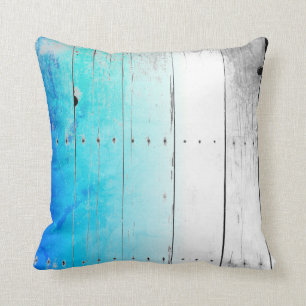 Drijfhout Blauw gekleurd hout Weathered Nautical Kussen