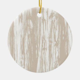 Drijfhoutpatroon - taupe tan en wit keramisch ornament