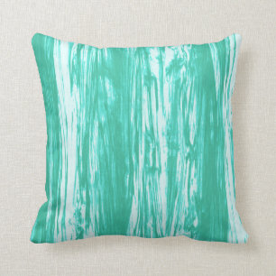 Drijfhoutpatroon - turquoise en wit kussen