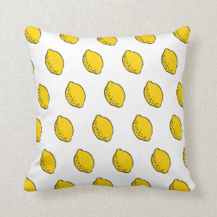 Drijfkussens: gele en witte pop art lemons kussen