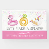 Drijflichaam Zwembad Feest Verjaardagsbanner Spandoek (Horizontaal)