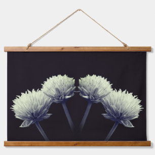 Drijfsnaren in zwart-wit hangend wandkleed