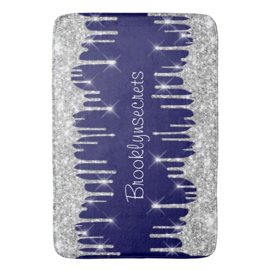 Drijft het effect van het glitter Blue Navy Courag Badmat (Voorkant Verticaal)