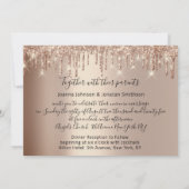 Drijft het Roos Glitter Glitter Glanter-effect op  Kaart (Achterkant)