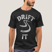 drijft het wit gedempte raceauto man mechanica t-shirt (Voorkant)