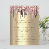 Drijft Roos Birthday Bridal Wedding Elegant Gold Kaart (Staand voorkant)