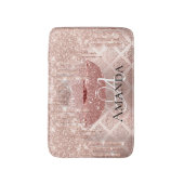 Drijft Roos Roze Royal Glitter Name Monogram Makeu Badmat (Voorkant Verticaal)