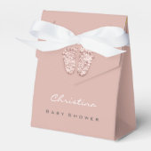 Drijfwiet van baby shower Glitter Roos Blush Bedankdoosjes (Voorkant Zijde)