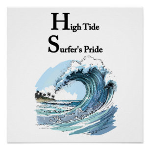 “Drijven door echo's” Zomer surfen op golven Perfect Poster