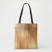 Drijven in gouden honingglitterschijven draagtas (Voorkant)