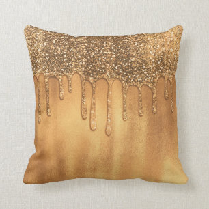 Drijven in gouden honingglitterschijven kussen
