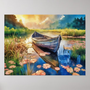 Drijven in het riet poster