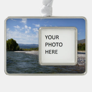 Drijven langs de Snake River I Verzilverd Kader Ornament