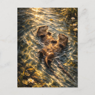 Drijven Samen | Rivierotter Kunst | Postkaart