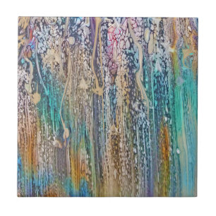 Drijven van Blauwgroen en beige Tegeltje