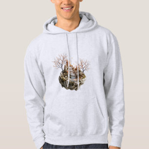Drijvend Eiland Waterval Fantasie Natuur Hoodie