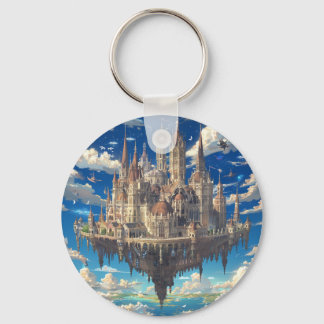Drijvend Fantasie Kasteel in de Wolken | Hemels Sleutelhanger