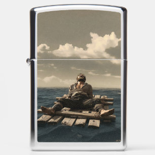 Drijvend hoogglanzend chroom Zippo-aansteker