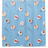 Drijvend in het Lazy River Pattern Douchegordijn (Voorkant)