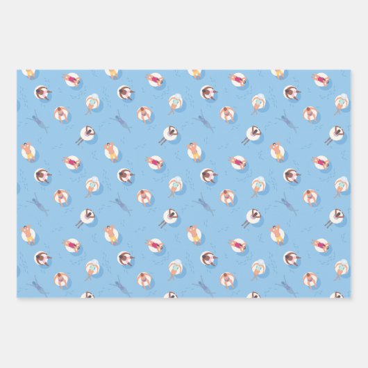 Drijvend in het Lazy River Pattern Inpakpapier Vel (Voorkant 2)