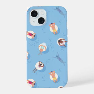 Drijvend in het Lazy River Pattern iPhone 15 Hoesje