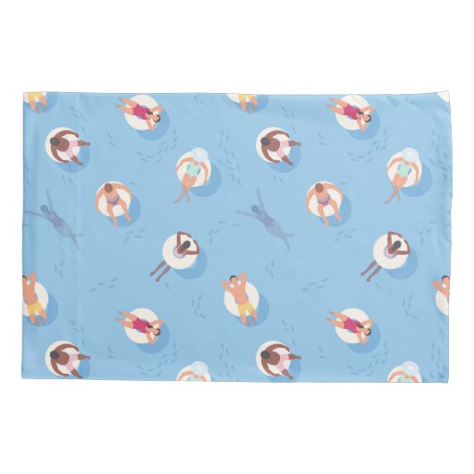 Drijvend in het Lazy River Pattern Kussensloop (Achterkant-Links)