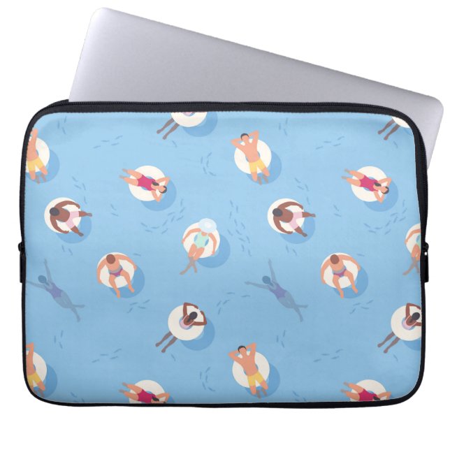 Drijvend in het Lazy River Pattern Laptop Sleeve (Voorkant)