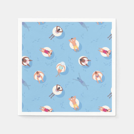 Drijvend in het Lazy River Pattern Servet (Voorkant)