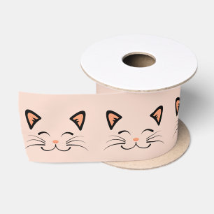 Drijvend Kitten Kat Gezicht Patroon Lint
