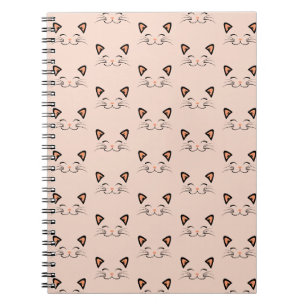Drijvend Kitten Kat Gezicht Patroon  Notitieboek