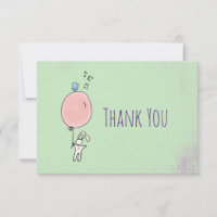 Drijvend konijn met een ballon dank u