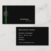 Drijvend monogram modern op maat gemaakt kleur visitekaartje (Voorkant / Achterkant)