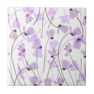 Drijvende #7 - Paarse Cyclamen Tile Tegeltje