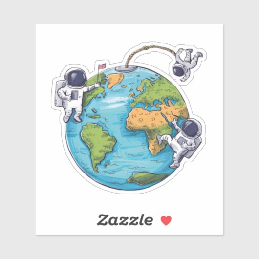 Drijvende astronauten sticker (Vel)