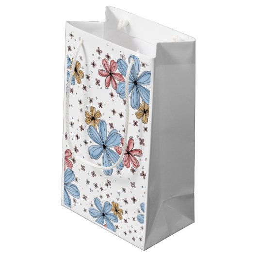 Drijvende bloemblaadjes Gift Bag Klein Cadeauzakje (Achterkant Gekanteld)
