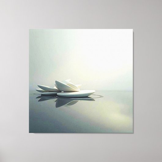 Drijvende bloemblaadjes van Stone Design Canvas Afdruk (Voorkant)