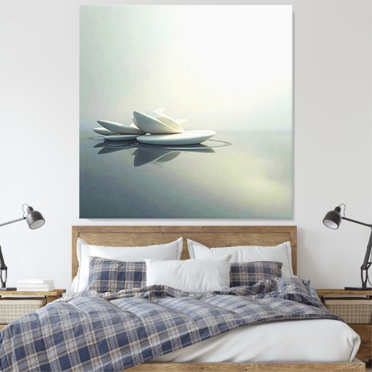 Drijvende bloemblaadjes van Stone Design Canvas Afdruk (Insitu (Slaapkamer))