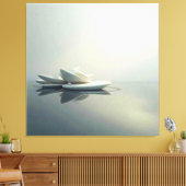 Drijvende bloemblaadjes van Stone Design Canvas Afdruk (Insitu (Woonkamer))