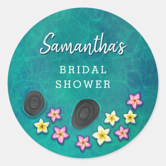 Drijvende Bloemen Spa Feest Stickers (Voorkant)