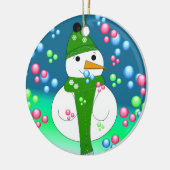 Drijvende bubbels Snowman Keramisch Ornament (Links)