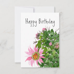 Drijvende Cactus Birthday Kaart