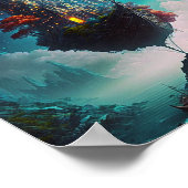 Drijvende Castle Ship Fantasy Art Poster (Hoek)