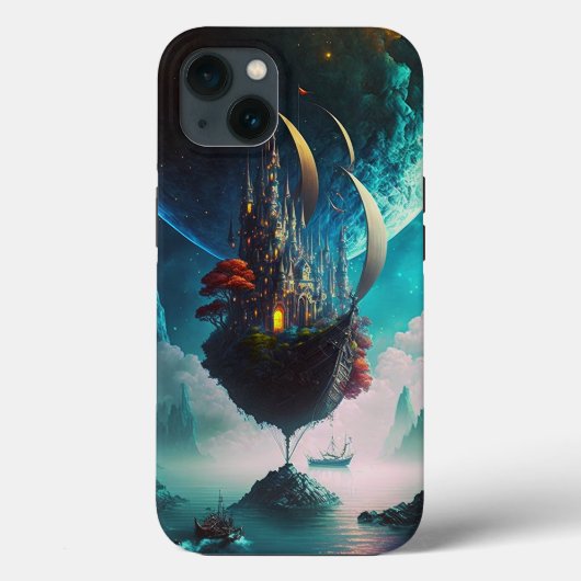 Drijvende Castle Ship Fantasy Hoesje-Mate iPhone C Case-Mate iPhone Case (Achterkant)