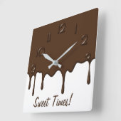 Drijvende chocolade - wandklok vierkante klok (Hoek)