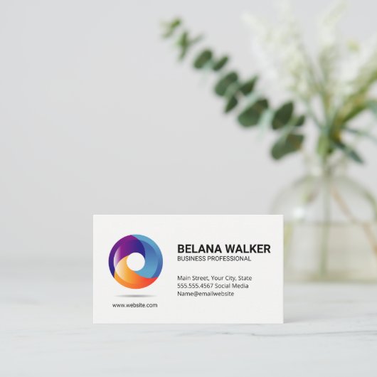 Drijvende cirkelbaan Logo Visitekaartje (Staand voorkant)