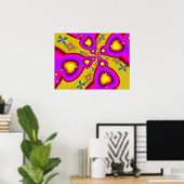 Drijvende fractale harten poster (Thuiskantoor)