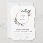 Drijvende Garden Golden Hoop Wedding Kaart (Voorkant)