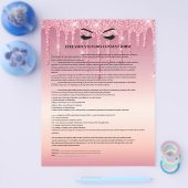 Drijvende Glitter EYELASH EXTENSION CONSENT FORM Flyer (Enkel)
