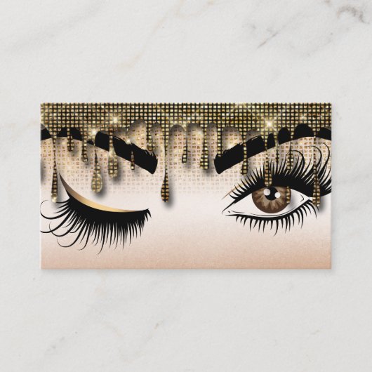 Drijvende Gold Makeup kunstenaar Wink Eye Lashes Visitekaartje (Voorkant)
